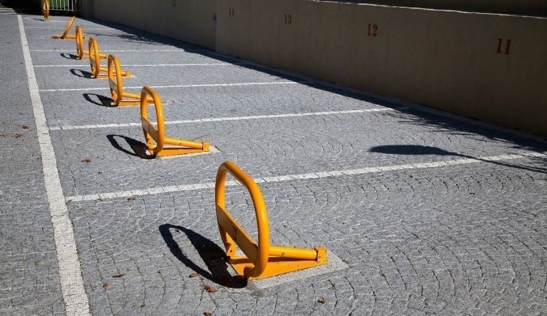Multiple Parking Spaces With Parking Bollards