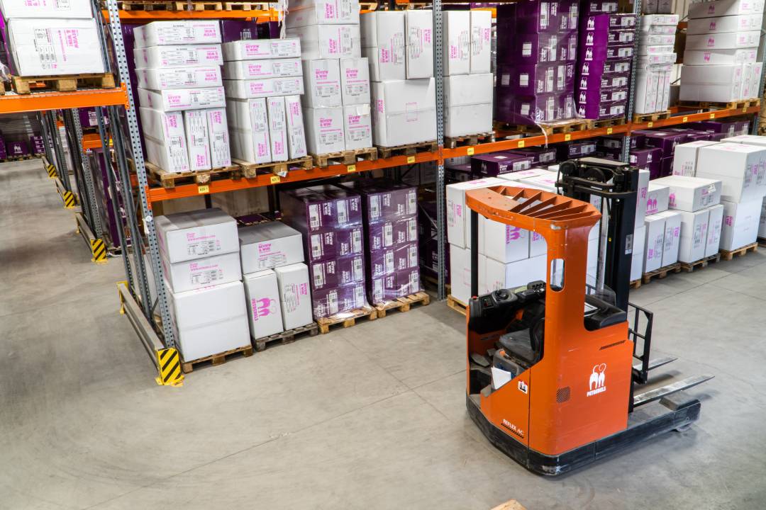 Forklift Truck In A Warehouse