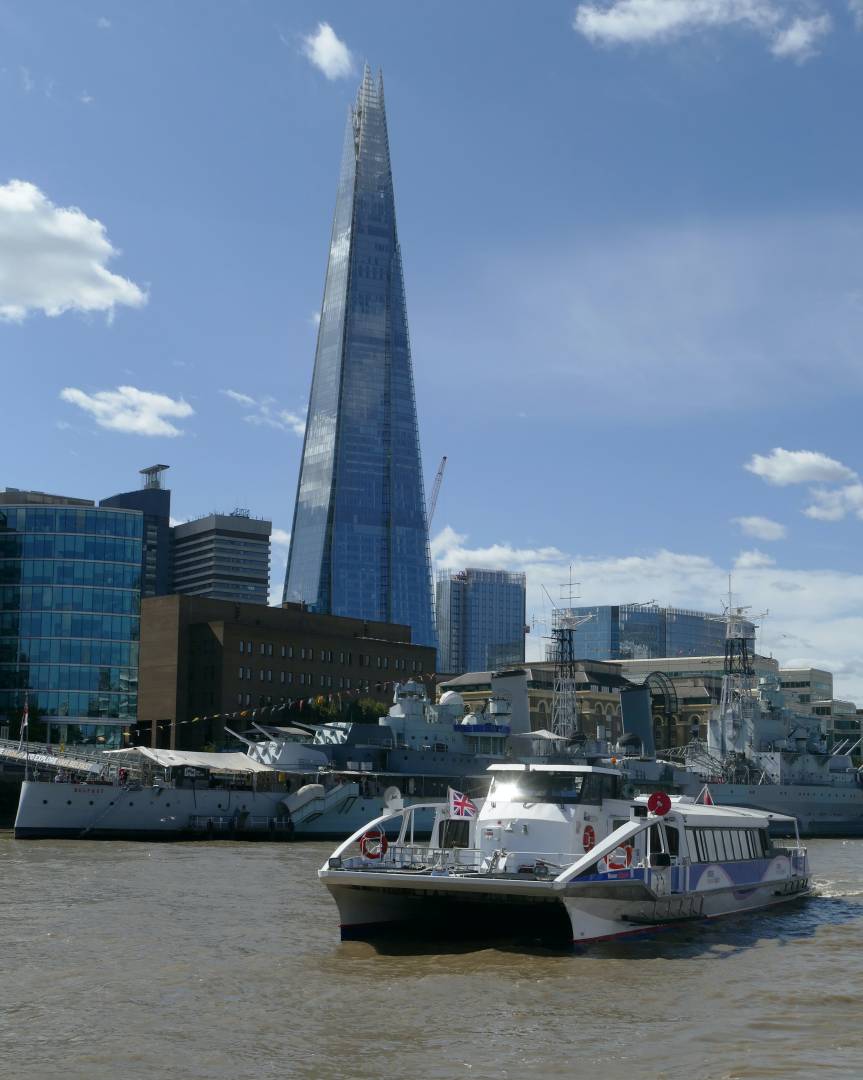 Thames Clipper With The Shard In Background