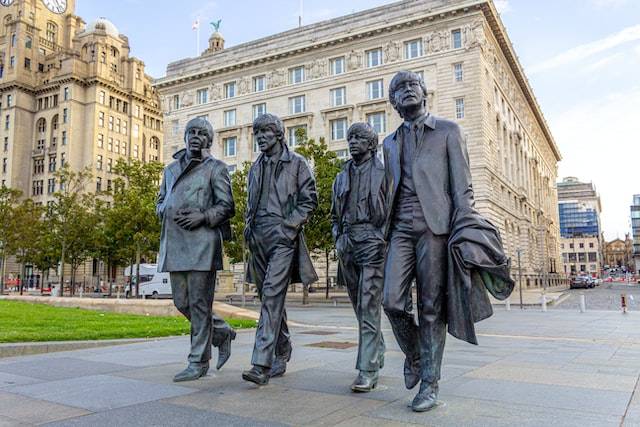 Life-sized statue of The Beatles in Liverpool
