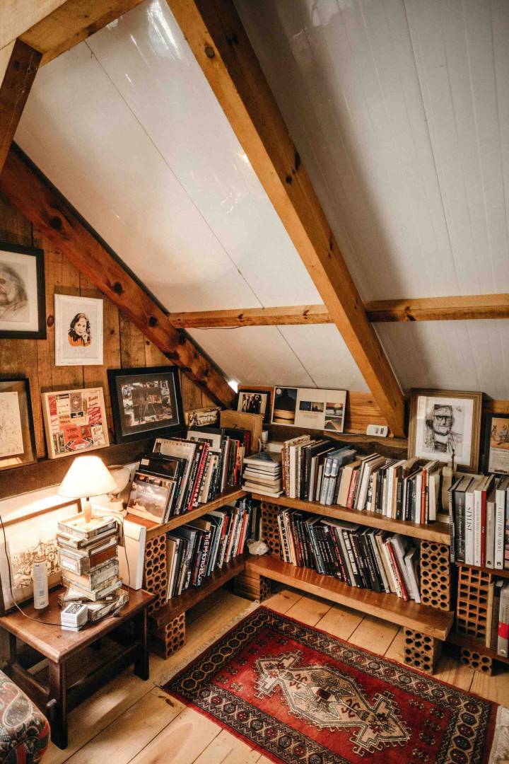 Attic Shelves With Books