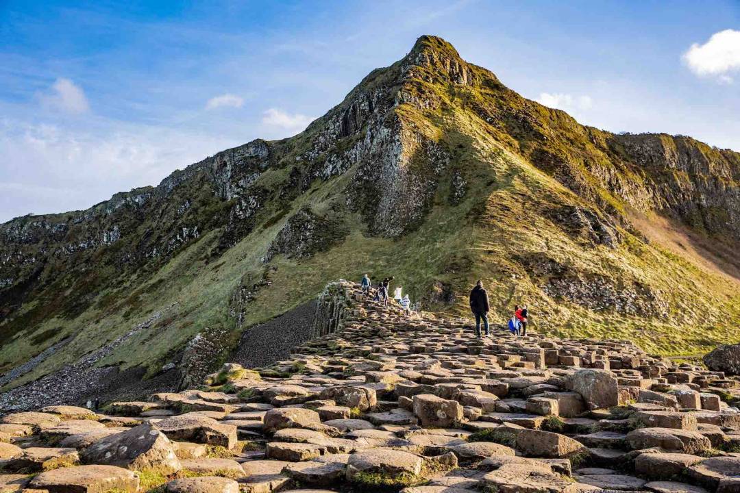 Giants Causeway In The Foreground With Hill In The Background