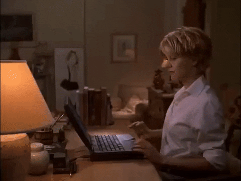Clip from You've Got Mail Writing At A Computer 